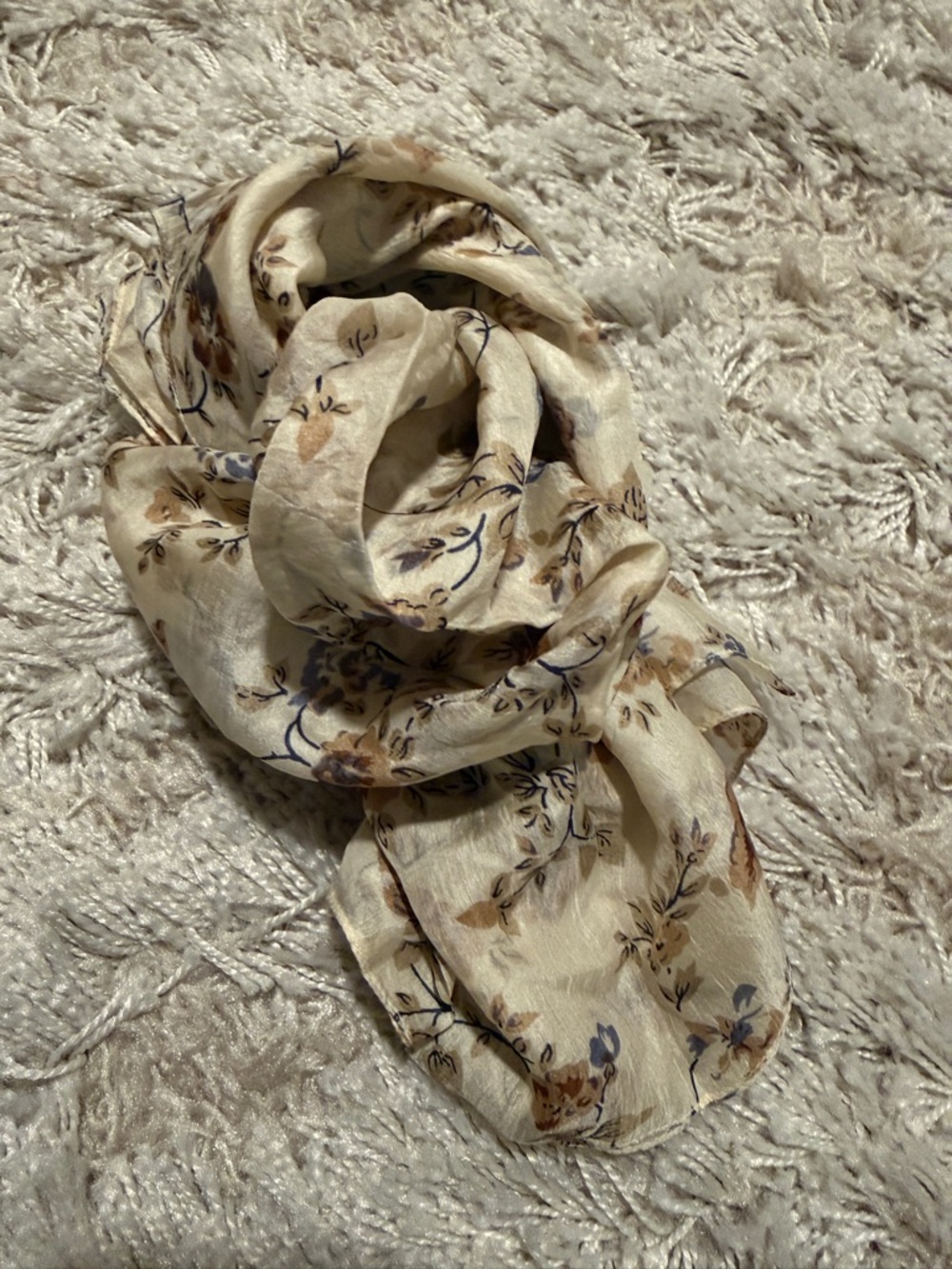 100% silk vintage floral scarf chic headscarf - Picture 1 of 5